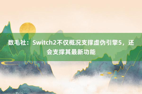 数毛社：Switch2不仅概况支撑虚伪引擎5，还会支撑其最新功能